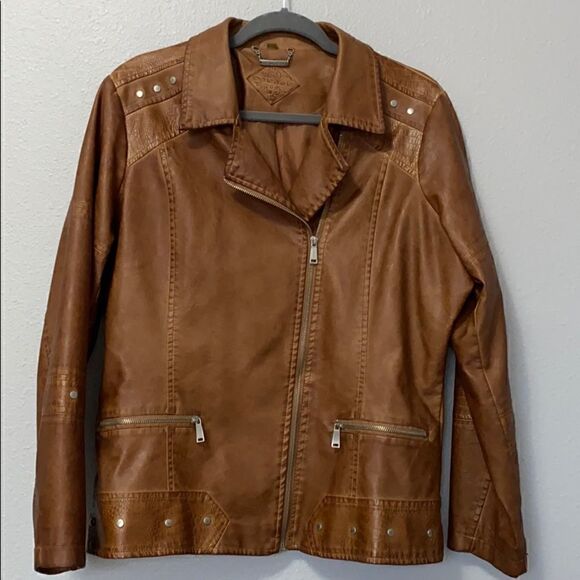 Brand New-JouJou Faux Leather Jacket - Picture 2 of 6